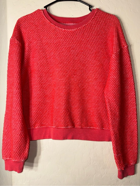 Marine Layer Sweaters - Marine Layer Coral Textured Pullover Sweatshirt Long Sleeve Crewneck Small